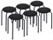 ZZINOKE Stapelhocker 6er-Set, Hocker Rund Schwarz, Hocker Stapelbar, Baumwolle, Esszimmerhocker, Schulhocker für Klassenzimmer, Zuhause, Büro, Outdoor, Garten, Sitzhöhe 45 cm (schwarz)