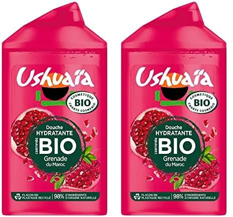 Ushuaïa Douche Certifiée Bio Grenade 250ml (Lot de 2)