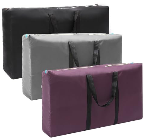 Smavles 3Pcs Bolsa de Almacenamiento de Ropa Grande, Bolsa de Almacenamiento Impermeable Bolsa de Almacenamiento Plegable para Ropa de Temporada, Edredones, Mantas, Moverse o Viajar