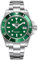 Luxus Herren GMT Automatikuhr Saphir Wasserdicht Edelstahl Leuchtende Business Uhr, Grünes Zifferblatt A, Modern