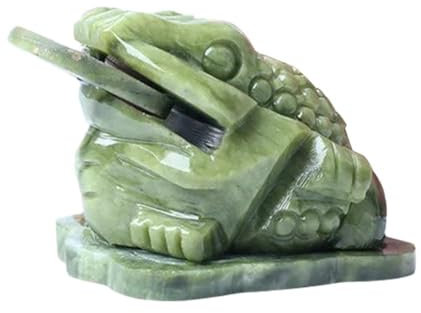 Feng Shui Dekoration Natur geschnitzte Jade Dreibein Statue Barren I5e2 Geld