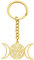 LIKGREAT Dreifache Mondgöttin Schlüsselanhänger aus Edelstahl Hekate's Rad Amulett Schlüsselanhänger Heidnischer magischer Talisman-Schmuck für Frauen zum Muttertag (Gold)