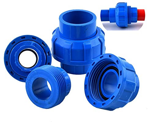 WUUKEPSG Raccord Union En Pvc Bleu 20/25/32/40/50 Mm Id Connecteur de Tuyau En Pvc À Joint D'Union Épaississant Pour Système Hydroponique de Jardin D'Irrigation/Inner Dia 32Mm/1Pc