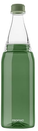 PROFINO Sparkle Trinkflasche Kohlensäure Geeignet 700ml / 0,7 Liter Grün, Hochwertige Tritan-Wasserflasche mit Schraubverschluss, BPA frei, Auslaufsicher, Geschmacksneutral, Spülmaschinenfest