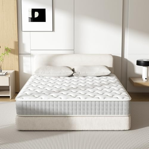DEWINNER Ressorts Matelas 160x200 Épaisseur 20 cm, Matelas à Ressorts Ensachés et à Mémoire de Forme, Dureté Moyenne, Matelas 7 Zones, Soutien Parfait, Respirant (160x200x20)