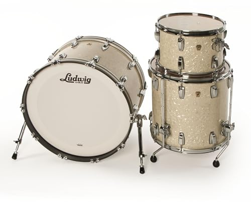 Ludwig Classic Maple Fab Shell Set Vintage White Marine - Drum Kesselsatz