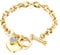 MGJ™ Swarovski Crystal Heart Charm Toggle Bracelet for Women – Hypoallergenic Silver/Rose Gold Jewellery Gift for Her | Includes Premium White Gift Box (Gold)