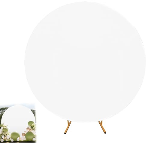 PRITOK Fond blanc pur rond : couverture de fond arche diamètre 2 m, couverture de fond pliable blanche pour nouveau-né, photographie, accessoires (sans support)