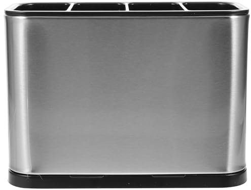 KOCKSHION Organizador De Cubiertos para Encimera Soporte De Acero Inoxidable para Cocina Portapalillos Desagüe para Utensilios De Cocina