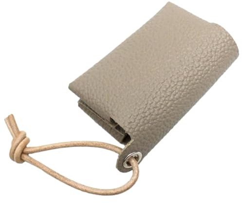 CALFOVERA Tragbarer Taschentuchbeutel Aus PU Leder Aufbewahrungskoffer Für Kosmetikpapier Taschen Taschentuchhalter Für Die Handtasche wasserdichte Serviettenbox Wiederverwendbar Graues Leder