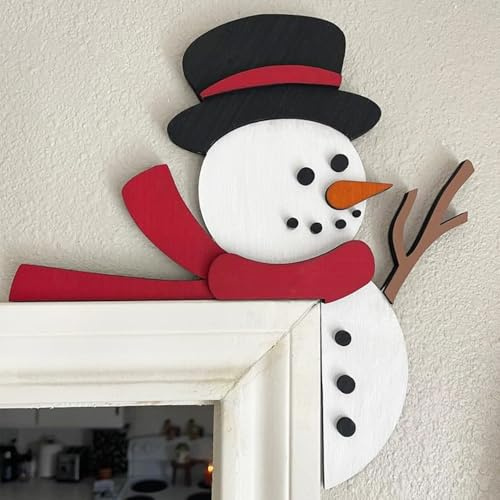 BelleFlair Lustige Weihnachtsdeko Türrahmen | Weihnachtsmann Schneemann Türdeko für Weihnachten, Festliche Weinachtsdekorationen, Weihnachtsdeko Innen Wand