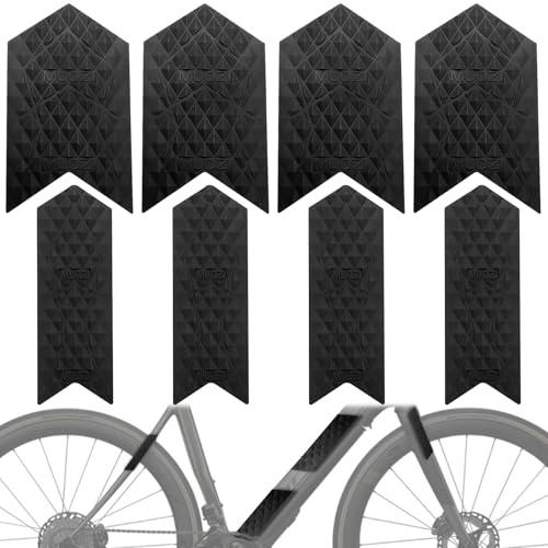 Fahrrad-Kettenstrebenschutz, Rahmen-Schutzfolie, MTB-Silikon-Kettenstrebenschutz, Rahmenschutz, Aufkleber, Kettenstrebenschutz (112 x 65 mm, 100 x 35 mm), 8 Stück