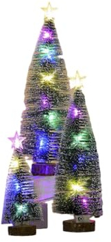 Lilalemon 3Pieces Mini Miniature Christmas Tree,Bottle Brush Christmas Trees in 18/22/28CM