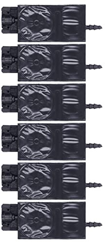 Dilwe 6Pcs Ink Damper Solvent Replacement for XP600 Printer, PP Material Rectangular Damper with 4mm X 3mm Tube Interface, Compatible with Solvent Water-Based Dye Pigment Inks for (Black)