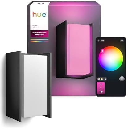 Philips Hue Turaco Außen-Wandleuxhte, anthrazit, dimmbar, warmweißes Licht, über App steuerbar, kompatibel mit Amazon Alexa (Echo, Echo Dot), neue Generation