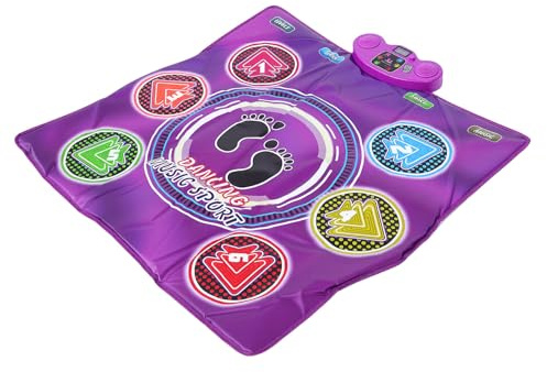 Tapis de Danse Bluetooth sans Fil pour Enfants avec Boutons Lumineux pour Enfants de 3 à 12 Ans, Cadeau d'anniversaire Idéal pour Le Divertissement à Domicile, Violet