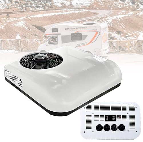 Ofyphth Aire Acondicionado para autocaravanas, Aire Acondicionado para autocaravanas de 12 voltios CC, calefacción y refrigeración rápidas, para autocaravanas, Camiones y Furgonetas. Cold/Hot-12V