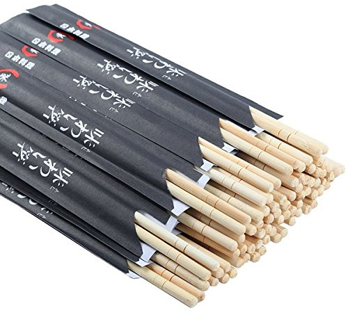 Disposable Chopsticks Pack of 100 Pair, 9 Japanese Style Sleeved Sushi Chopsticks by Gmark GM1038