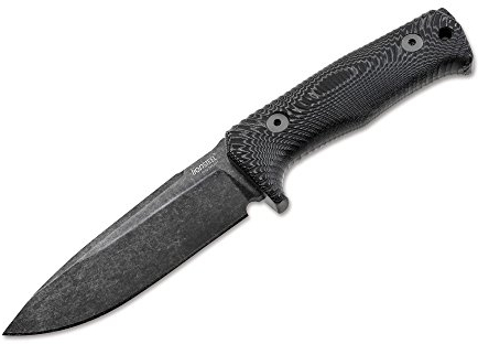 LionSteel T5 Stonewash Fahrtenmesser Schwarz, Klingenlänge: 12,8 cm, 02LS024
