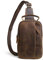 Xieben Vintage Leder Sling Brusttasche Umhängetasche für Männer Frauen Reisen Outdoor Schultertasche Rucksack Daypack Braun