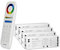 LIGHTEU®, Milight Miboxer Fernbedienungskit: Packung mit 4x 5in1 Smart LED Strip Controller und einer 8-Zonen Fernbedienung 4x LS2 + FUT089