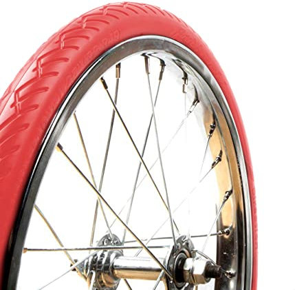 Tannus 100% Pannenschutz-Reifen 16/18 x 1.25 (32-349) (32-355) Airless Tire Mini Velo Brompton | Solider Urban Faltrad, Farbe Volcano (Rot), Härte Regular