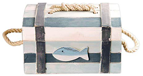 MYBOXES Holzkiste im maritimen Design in 3 Größen (21,5x15x12,5)