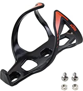 KTM Fahrrad Flaschenhalter - Wing II- Trinkflaschenhalter, Getränkehalter, Halter, Fahrradflaschenkäfig, Wasserflaschenhalter, vordere Entnahme, Leicht, 3 Farben zur Auswahl, Farbe:Schwarz/Orange