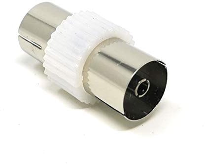 MainCore TV Aerial Antenna Cable Female To Female RF Coaxial Joiner Coupler Adapter Socket Plug f to f (White/Silver)