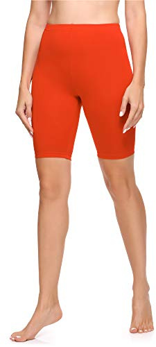 Ladeheid Damen Kurze Leggings LA40-131 (Orange, XS)