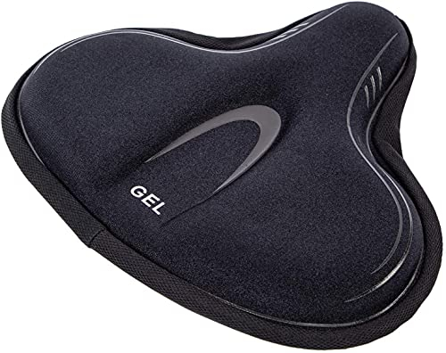 YBEKI Funda Ancha con Gel para Asiento de Bicicleta Estática – Reducción 72% Presión | 2cm Gel + Espuma Memoria | Anti-Deslizante | Compatible Peloton/YOSUDA/Schwinn | Ámbito de aplicación 8.5-10