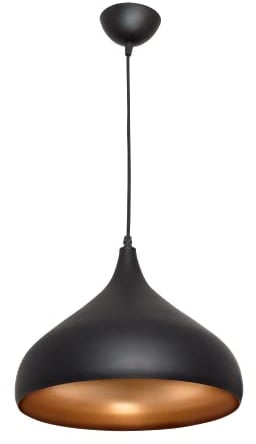 BEL AIR HOME - Lámpara colgante Bonn - estilo vintage - negro y oro - ajustable y ligera - portalámparas E27 para salones, comedores y bares (32 CM)