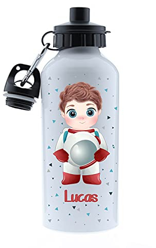 Kembilove Botella agua niños personalizada – Cantimplora Infantil Personalizada – Botella – Botella agua niños acero inoxidable infantil – Botella Unicornio niña Astronauta