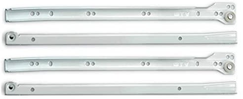 Undermount Drawer Runner Sets for Drawers 250mm-500mm Deep White Metal (300mm)