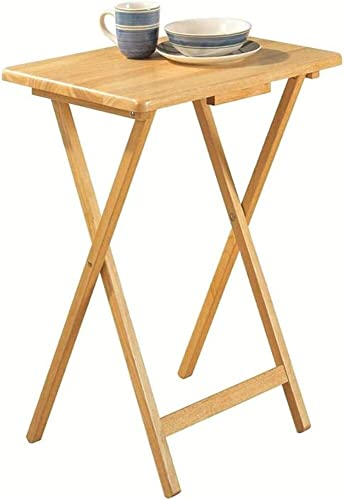 AAMEN Wooden Folding Table, Laptop Table, Natural Wood Side Table Living room, Camping Table, Study Table Perfect Indoor & Outdoor Small Coffee Table, Room Decor