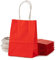 Kleine rote Papiertüte mit Griff, Partygeschenktüte, 15,2 x 11,4 x 6,3 cm, für Hochzeit, Geburtstag, Valentinstag, Weihnachten, Neujahr, Halloween, Abschlussfeier, recycelte Tasche, 24 Stück
