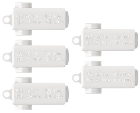 Uadme T Typ Kabelverbinder, 5 Stück ZK‑T16 1000V 80A T Typ Splitter Klemmleisten, Drahtsplitterverbinder für Steckdosen Schaltern Autos Lautsprechern Lichtern