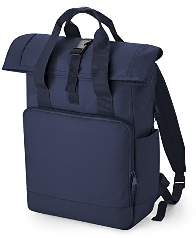 BagBase BG118L Recycled Twin Handle Roll-Top Laptop Backpack - Navy Dusk