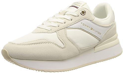 Tommy Hilfiger Sneakers da Runner Donna Elevated Feminine Runner Scarpe Sportive, Bianco (White), 41 EU