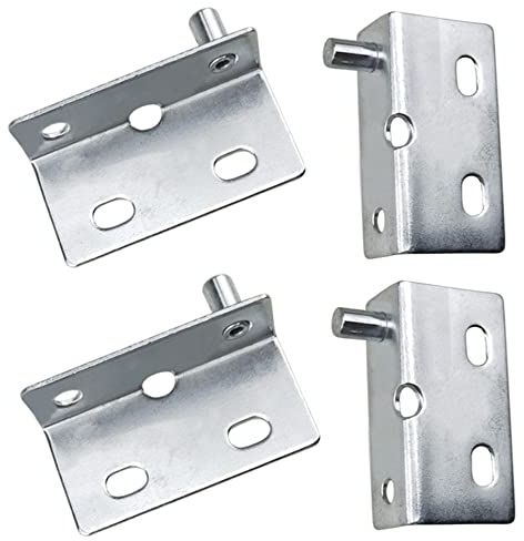 4 cerniere per porta con boccola, argento ad angolo retto con cerniera per cerniera e accessori hardware con viti e tappi in plastica