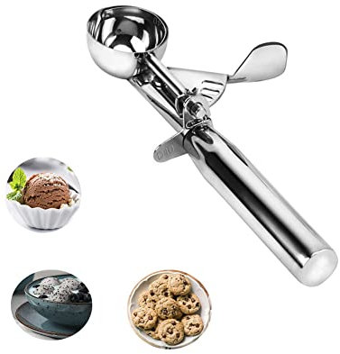 Cookie Scoop 1.2 Tablespoon Small Ice Cream Scooper with Trigger Release Stainless Steel Scoop for Cookie Dough Melon Baller Meatball Muffin