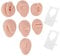 Piercing Practice Body Parts，Soft Silicone Piercing Model Body Part Displays Set for Acupuncture Human Model Simulation Set for Jewelry Display Teaching Tool Jewelry Display(Medium Fleshcolor)