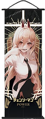 Sonsoke Kettensäge Mann Anime Figur Wandkunst Poster Wandbehang Scrollen Poster Leinwand Kunst Wandrahmen Schlafzimmer Dekor 70 x 25 cm (Power 1)