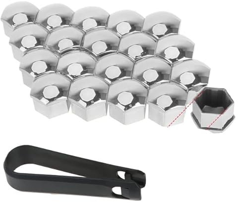 LUYAJYI Wheel Nut Caps for KIA K2 Rio,Outdoor Decoration Protective Screws Rims with Removal Tool,F-Sliver-21mm