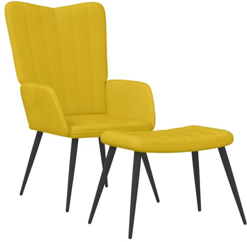 vidaXL Relaxsessel mit Hocker Senfgelb Samt