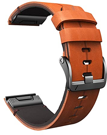 SCHIK Offizielles Armband aus echtem Leder für Garmin Fenix 5X 5 Plus 3 3HR 6 6S 6X Pro 935 Armband, einfache Passform, 22mm Fenix 5 5Plus, Achat