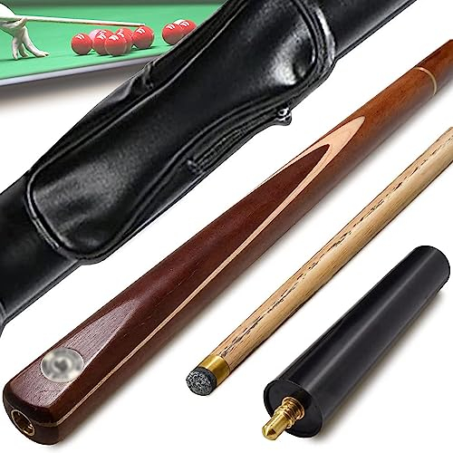 GEJLELDS Snooker-Queue, 3/4-gelenkig, handgefertigt, Pool-Queue, Eschenschaft, Billard-Queue, 3-teilig, 57 Zoll, 19 Unzen, Spitze 10,3 mm, mit Verlängerungszubehör,Option2