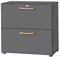 Aktenschrank abschließbar 80cm breit, Hängeregistraturschrank Graphit,Schreibtischschrank 2 OH, Mehrzweckschrank mit Griffen, Allzweckschrank, Haushaltsschrank, Büroschrank,Schrank aus Holz