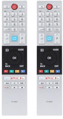 (Pack of 2) Universal TV Remote Replacement for Toshiba Remote Control CT-8541, Fit for Toshiba TV Remote Control 2018 2019 Ready HD LCD LED Smart TV, with 3 Streaming Keys, No Setup Required