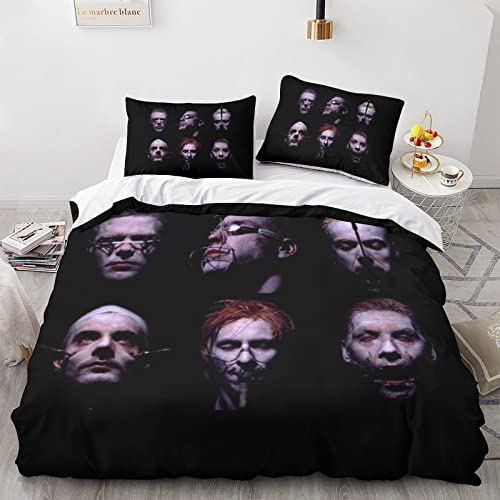 Shaari 3D Drucken Band Bettwäsche Set 135x200,Microfaser Einzelbett 1 Bettbezug Mit Reißverschluss + 1 Kissenbezüge 80x80